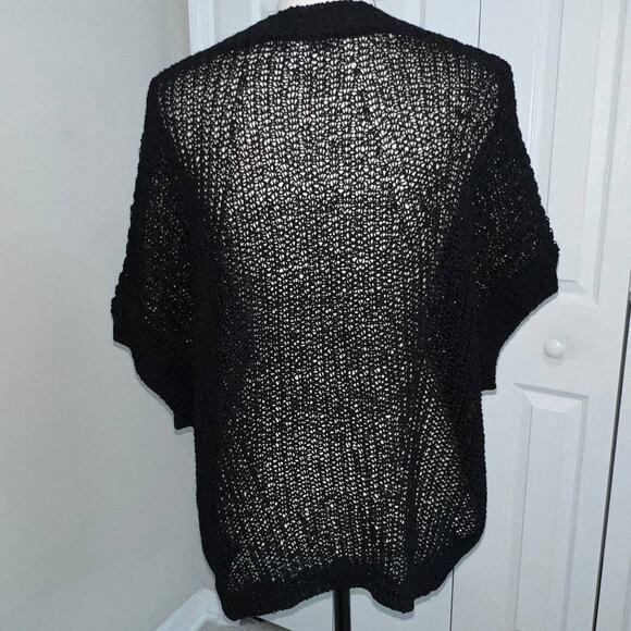 Tommy Bahama Open Weave Black Oversized short sleeve sweater - XXS - Picture 4 of 8